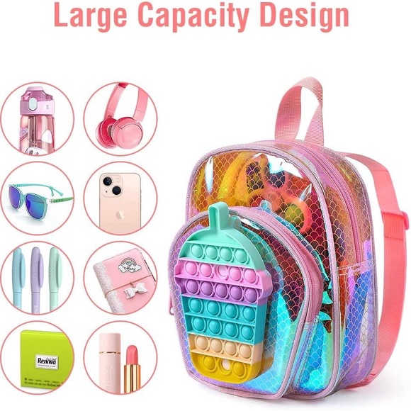 New Pink Boba Milk Tea Pop It Fidget Backpack - Picture 5 of 6